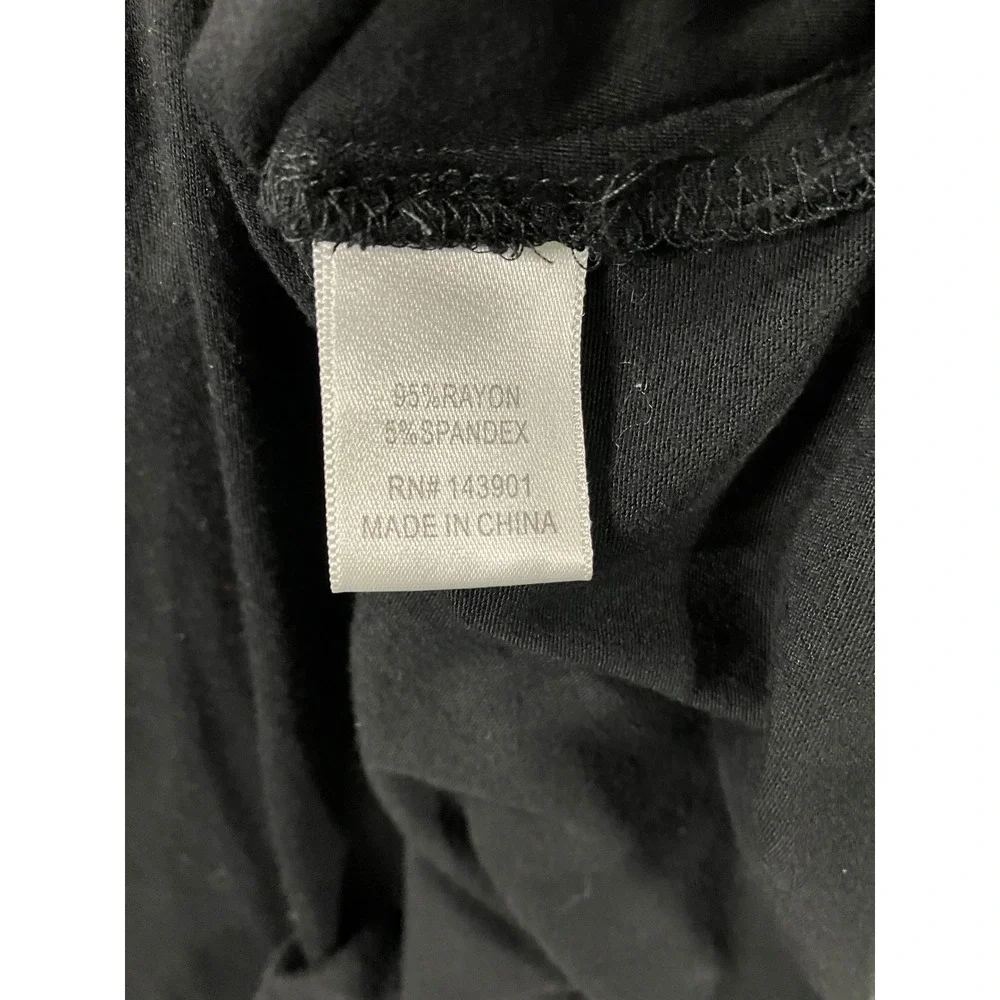 Coco + Carmen Tunic Top L/XL Black L/S Flowy Rayon Sharkbite Lagenlook Basic